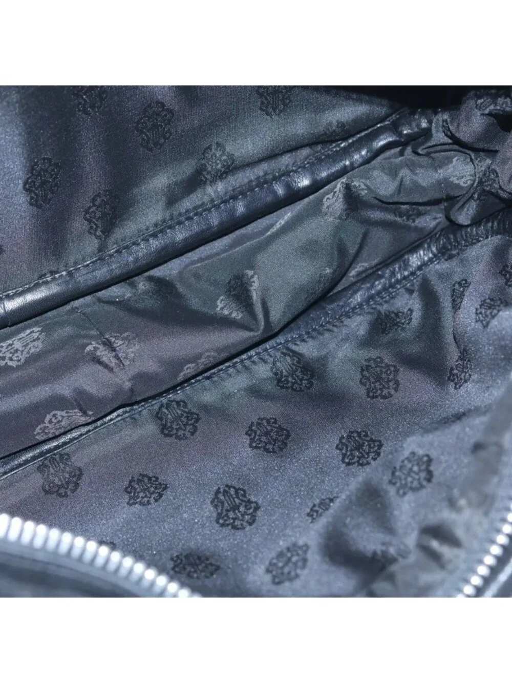 Chrome Hearts Diaper Bag Leather Shoulder 2-Way Handbag Black